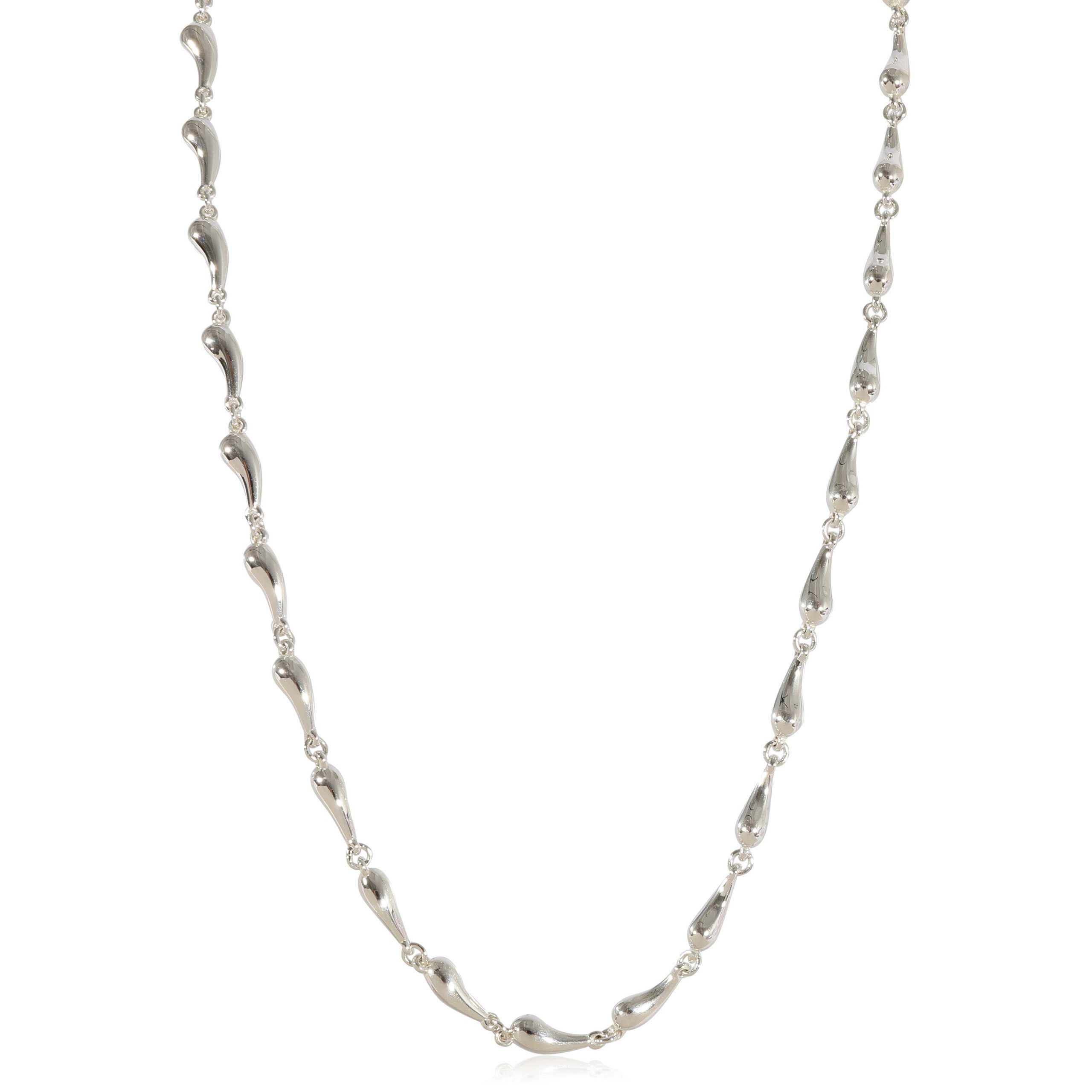 Tiffany & Co. Elsa Peretti Mini Continuous Teardrop Necklace In Sterling Silver
